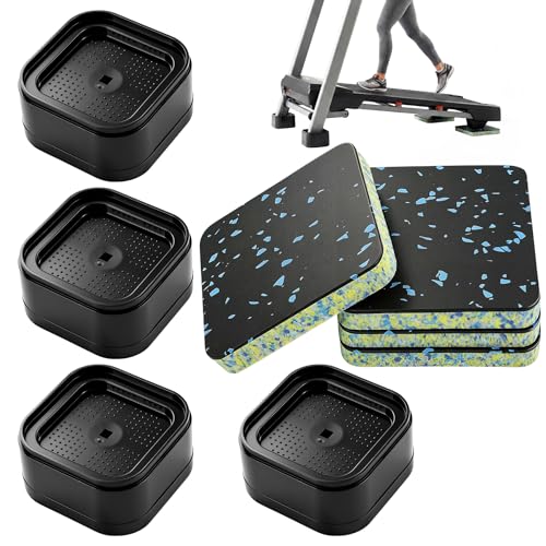ACOCO Treadmill Incline Riser Blocks and Walking Pad Mat 8 Pcs Stackable Vibration Pads for Hardwood Floors Anti-Slip Equipment Base for Home Gym High Density