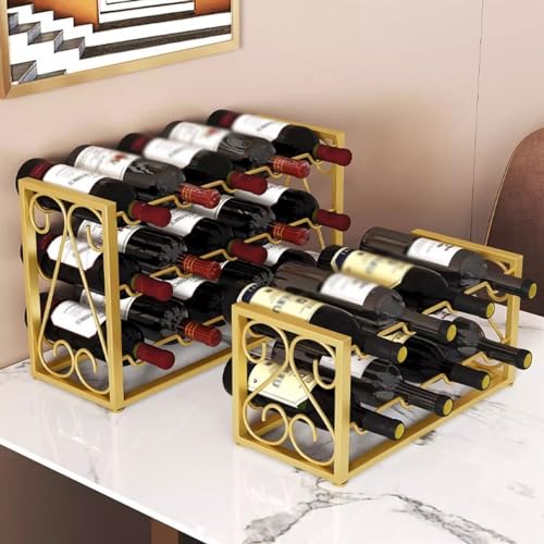 Soporte para Botellas de Vino de Hierro Apilable Negro Pequeño miniatura 3