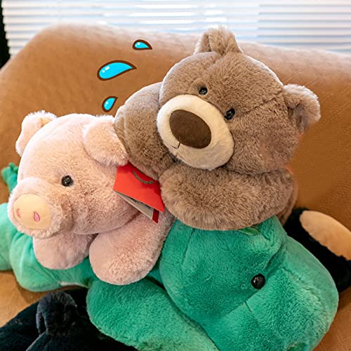 Meideli Travesseiro de corpo de animais de pelúcia ponderados para ansiedade, dinossauro/porco/urso