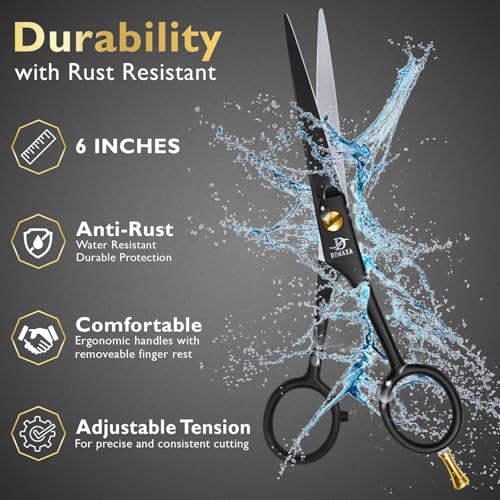 Image of Hair Scissors Professional 6.5 Inch with Hair Comb - Premium High Carbon Stainless Steel Barber Salon Hair Shears for Haircut Scissors - Ergonomic Design Super-Sharp Hair Cutting Shears for woman