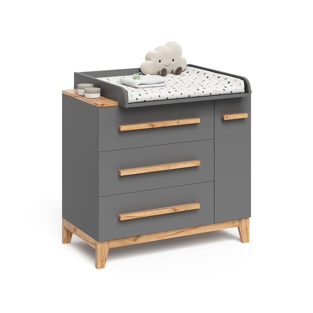 VitaliSpa Fasciatoio Malia Grigio Artisan 98 x 98 cm con cassetti