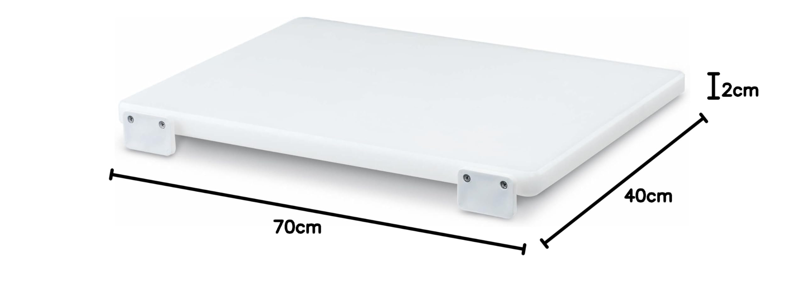 AUSONIA - 66416 TABLA DE CORTE DE POLIETILENO DE CARNICERO 70 X 40 X 2 COLOR BLANCO CON POSIBILIDAD DE FIJACIÓN A PARED/MUEBLE