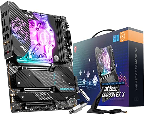MSI MPG Z690 Carbon EK X Gaming Motherboard (ATX, 12th Gen Intel Core, LGA 1700 Socket, DDR5, PCIe 5, 2.5G LAN, M.2 Slots, Wi-Fi 6E)