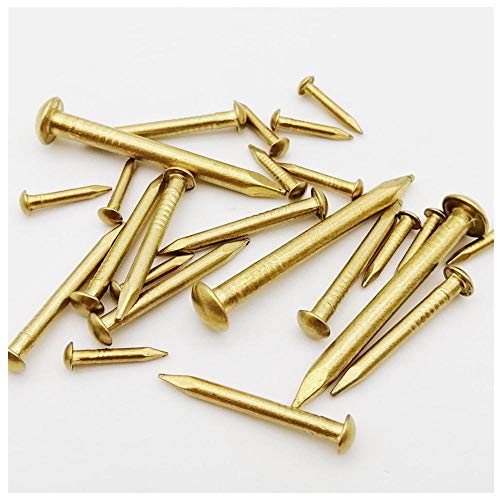 Clavos de acero carbono DATMXXD, cabeza redonda, 1.5 mm x 20 mm, 100 piezas dorado miniatura 1