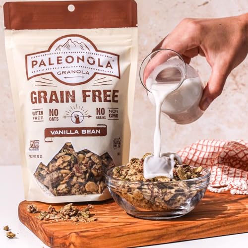 Image of Paleonola Vanilla Bean Grain Free Granola, 10 Oz Resealable Bag (Pack of 1) - Grainless Paleo Granola Blended with Nuts, Seed & Vanilla Bean - Gluten & Dairy Free, Non-GMO, Low Carb Protein Granola