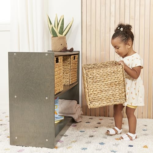 Image of ECR4Kids 2-Shelf Mobile Double-Sided Storage Cabinet, Classroom Furniture, Grey Wash