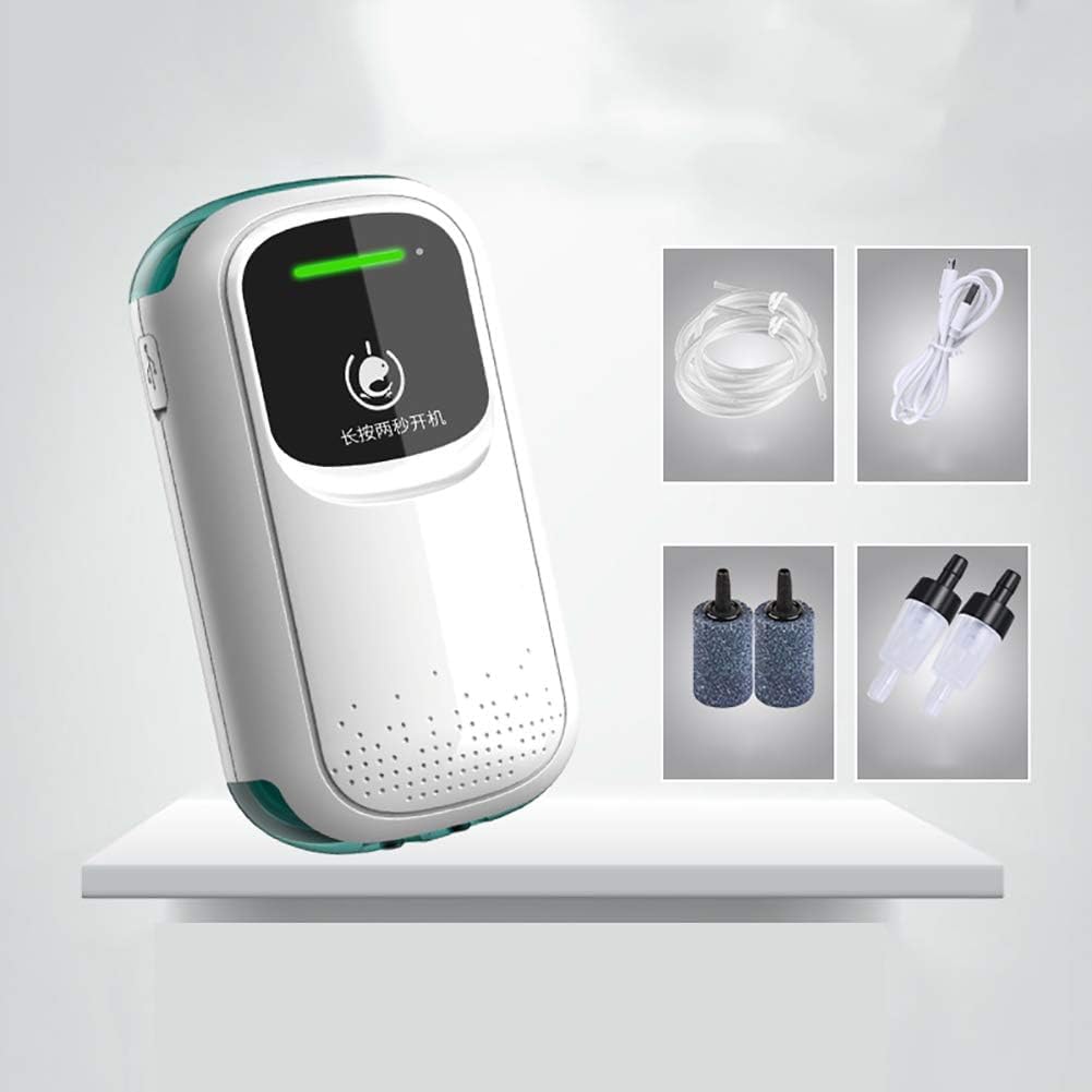 Bomba De Aire De Acuario USB, Batería Recargable Portátil Ultra Silenciosa De Alta Eficiencia Energética Filtro De Acuario Bomba De Burbujas De Aire De Oxígeno De Pesca