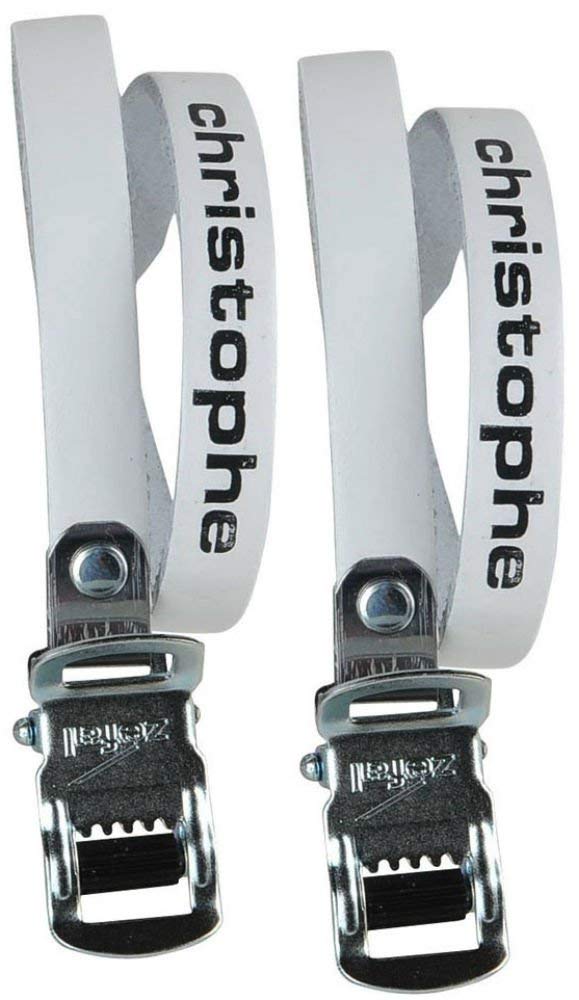 ZEFAL Christophe Leather Straps - White/Pedalling Pedal Clip Bicycle Cycling Cycle Biking Bike Roadie Road Triathlon Iron Man Event Footwear Foot Feet Shoe Boot Accessories