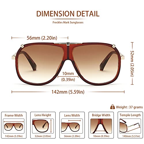 Freckles Mark 70s Italian Mob Boss Retro Square Sunglasses for Men Women Vintage Disco Sun Glasses2