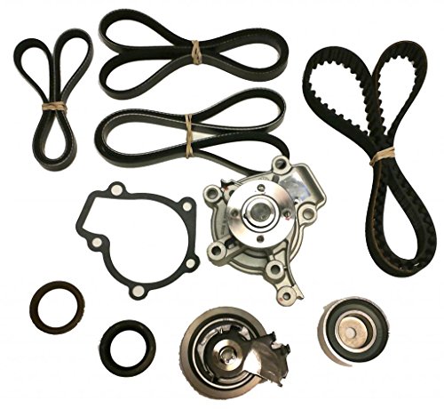 TBK Timing Belt Kit Compatible With 2.0L Kia Soul 2010 to 2011 Water Pump Timing Belt Seals Tensioners and 3 Drive Belts
