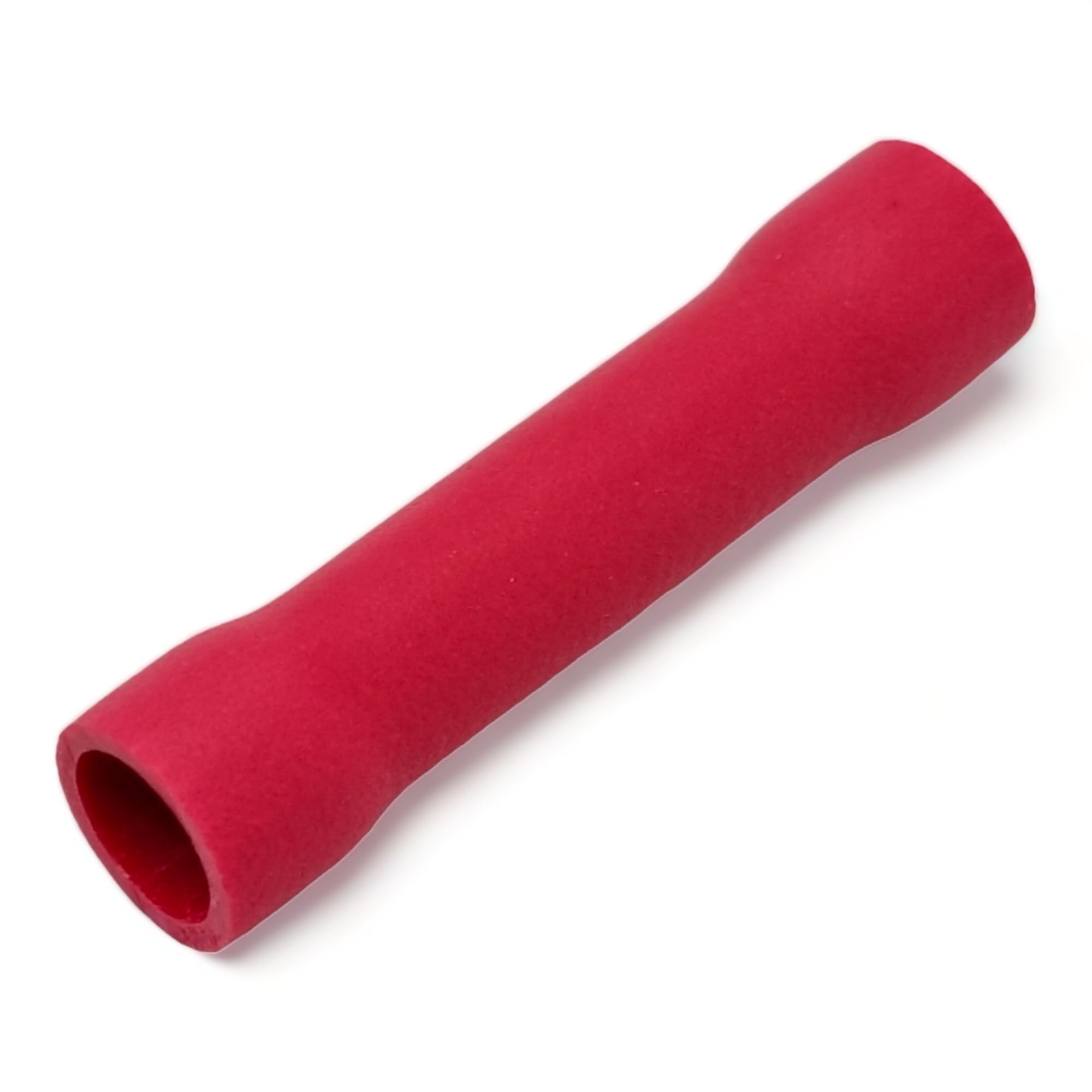 100 Pack Insulated Straight Butt Connectors Electrical Wire Crimp Cable Terminals (Red 3.3mm)
