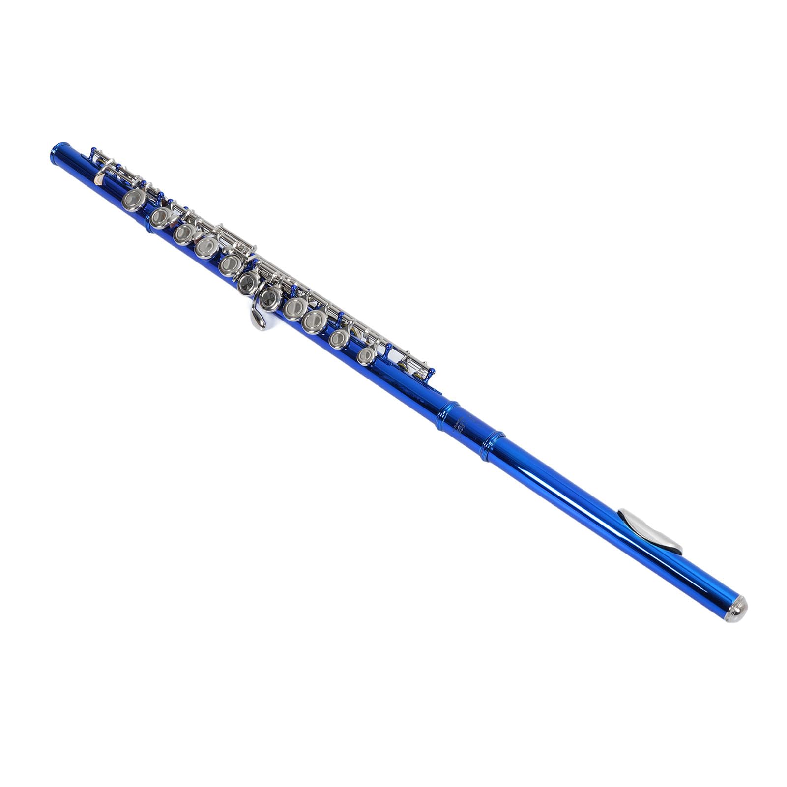 HUIOP Flauta C Cuproníquel Sonido Brillante Agujero Cerrado Flauta de 16 Teclas para Estudiantes Principiantes Educación Musical Plata Brillante