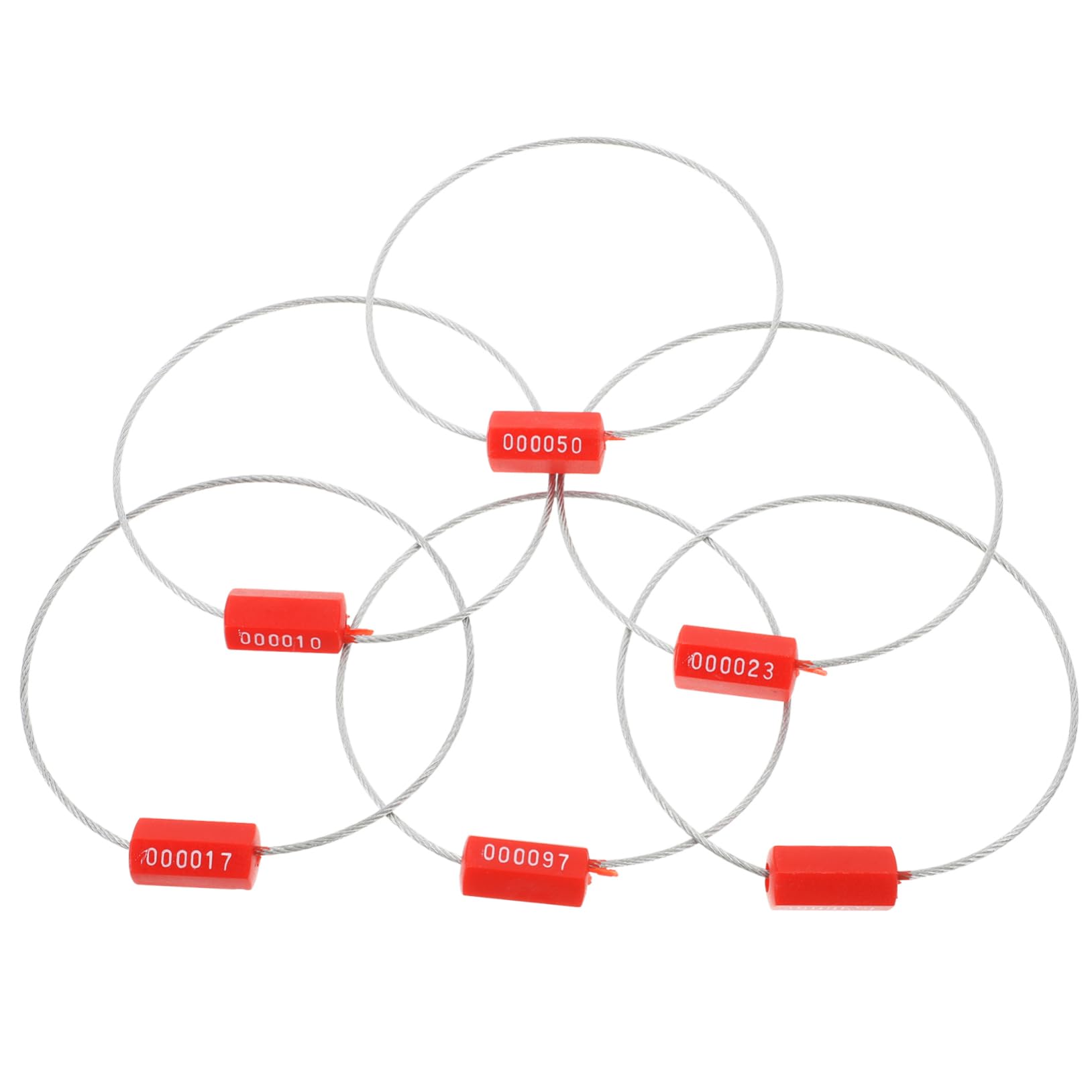 MUCKLILY Tamper-Resistant Cable Seals 100pcs Red Metal Cable Seals Unique Numbers for Secure Identification Shipping Security