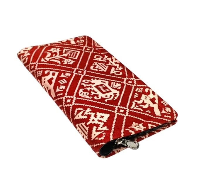 Random design Soul Artisan Luxury Long Clutch with Suede Lining – Elegant Handcrafted Ethnic Purse for Weddings, Parties – Slim Travel Makeup Organizer (24x11.5x2 cm)-image-36