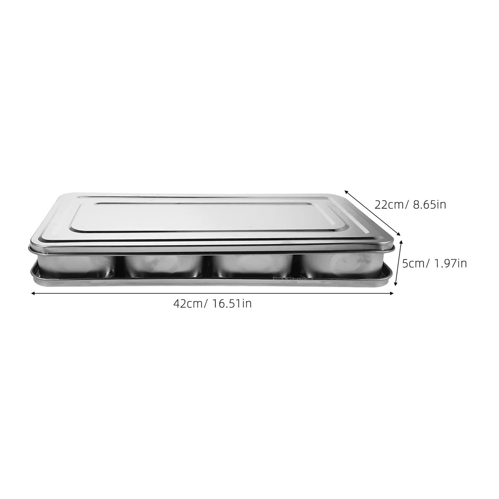 Scatola for condimenti in acciaio inossidabile Contenitori for a 8 scomparti Vassoio con coperchio Organizzatore for riporre da cucina Multi spezie per Spezie, Sale e Zucchero