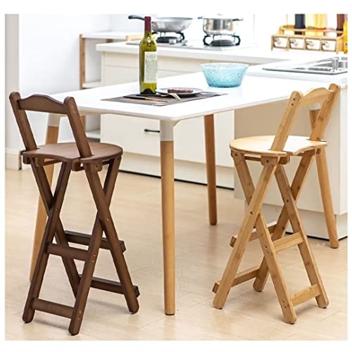 Udhsv Folding Bamboo Bar Stools,Kitchen Counter Height Stool With Backrest And Footrest, Portable Bar Chairs For Home, Kitchen, Breakfast, No Assembly,1,Piece Tea Color(Seat Height 45Cm) #TOP1