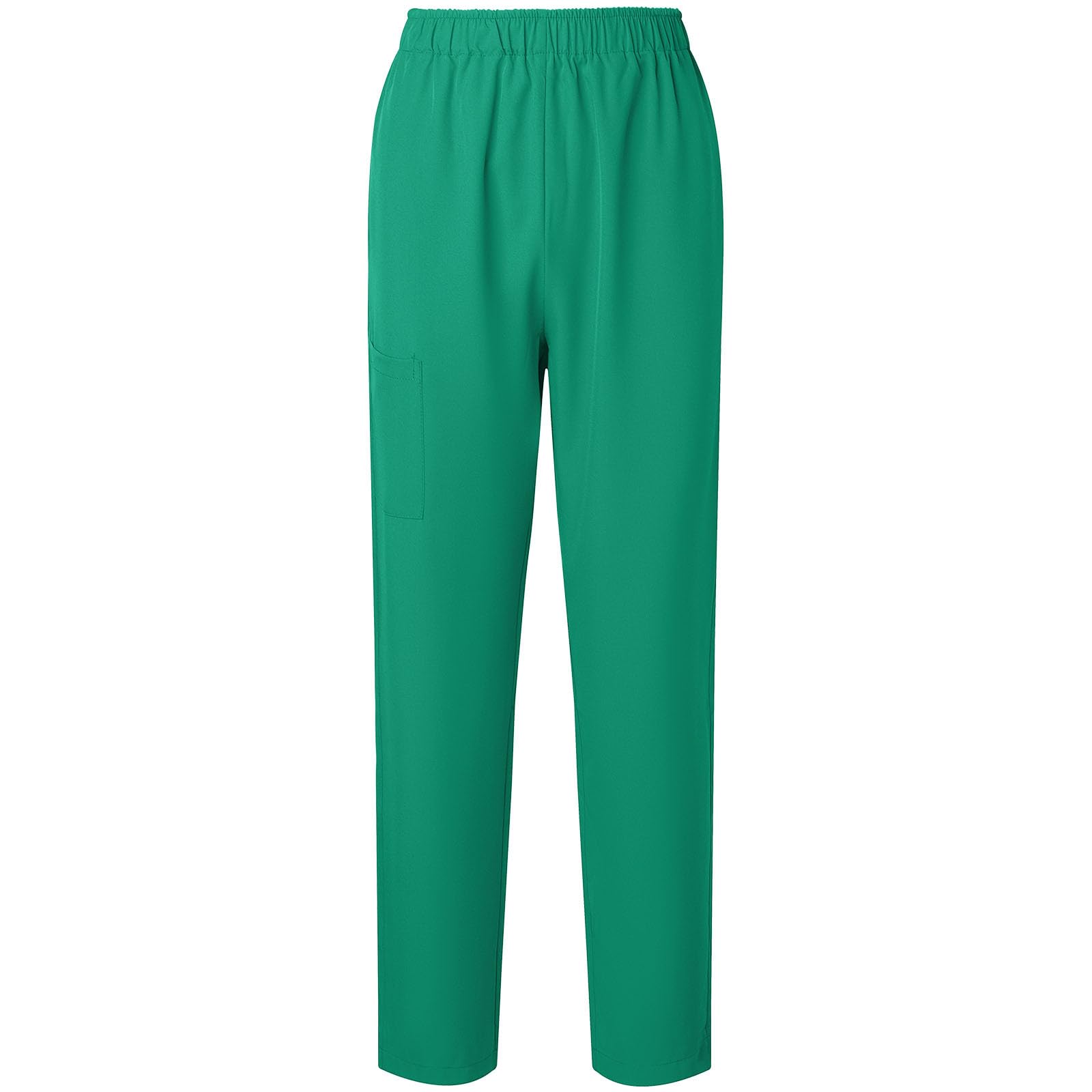 Women Scrub Pants Straight Leg Pull-on Pant Elastic Waist Stretchy Bottoms Nursing Work Trousers with Pocket
