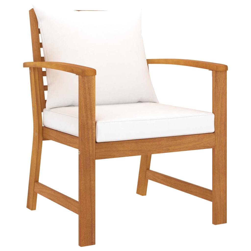 vidaXL Salon de Jardin 5 pcs avec Coussin Mobilier de Patio Meubles de Terrasse Mobilier de Jardin Meubles d'Extérieur Bois d'Acacia Massif