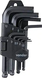 Vonder, Jogo De Chaves Hexagonais (Allen), Abauladas, 1,5 Mm A 10 Mm, Com 9 Peças.