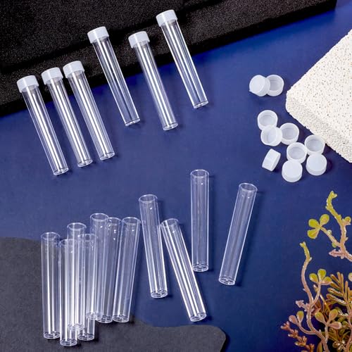Image of Magibeads 20Pcs Clear Tube Plastic Bead Containers with Lids 2.99 x 0.53 Inches Travel Size Seed Bead Cylinder Bead Organizer Box Diamond Painting Storage Containers for Jewelry Making