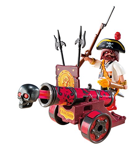 PLAYMOBIL - Cañón Interactivo con bucanero, Color Rojo (61630)