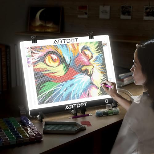 ARTDOT Diamond Painting Adultos, Mesa de Luz Dibujo A3 Tableta de Luz, Dibujo De Luz Super Delgado y Brillo Light Board Ajustable con Cable USB, Pintura Diamante Accesorios para Dibujar - imagen 7