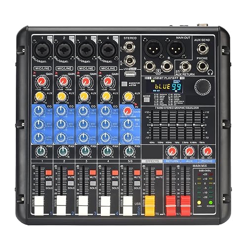 dj controller Mezclador de Audio de 6 canales 99 DSP efecto 5,0 diente azul 7 bandas EQ Mute Solo...