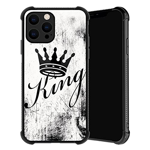 TnXee Compatible with iPhone 12/12 Pro Case,Crown King Phone Cover for Men/Women,Soft TPU Anti-Skid Thread and Four Corner Anti-Collision Protection Case Compatible with iPhone 12/12 Pro