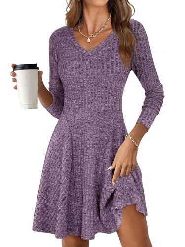 ANRABESS Women Long Sleeve Ribbed Knit Short...
