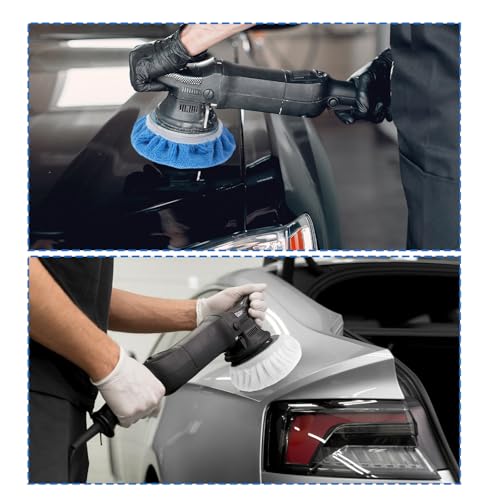 Image of Oruola 6pcs Buffer Pads,6 Inch Buffing Pads,Microfiber Polish Pad 3 Colors White, Sky Blue, Royal Blue, for Car Waxing, Polishing, Cleaning and Cars Beauty