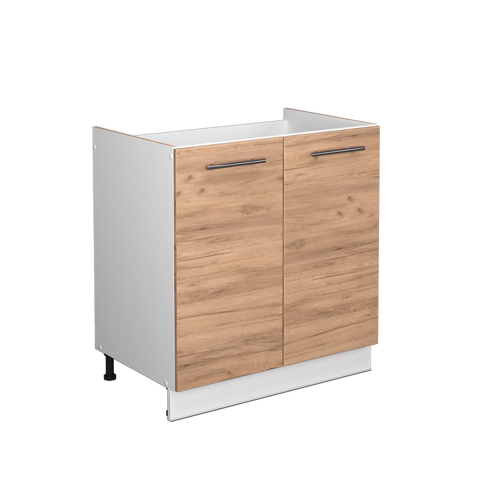 Vicco Sink base cabinet Fame-Line, Goldkraft oak, 80 cm without worktop, for combination with other modules from the Fame-Line series
