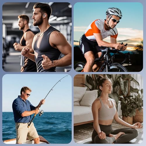 Open Ear Wireless Earbuds Headphones, Bluetooth 5.4, Built-in Mic, LED Display Charging Case,on Ear Hooks Clip Ear Buds，Design for Running Fitness Workout Office Game Gym，Translator Earbuds Real Time by gidosha - Image 9