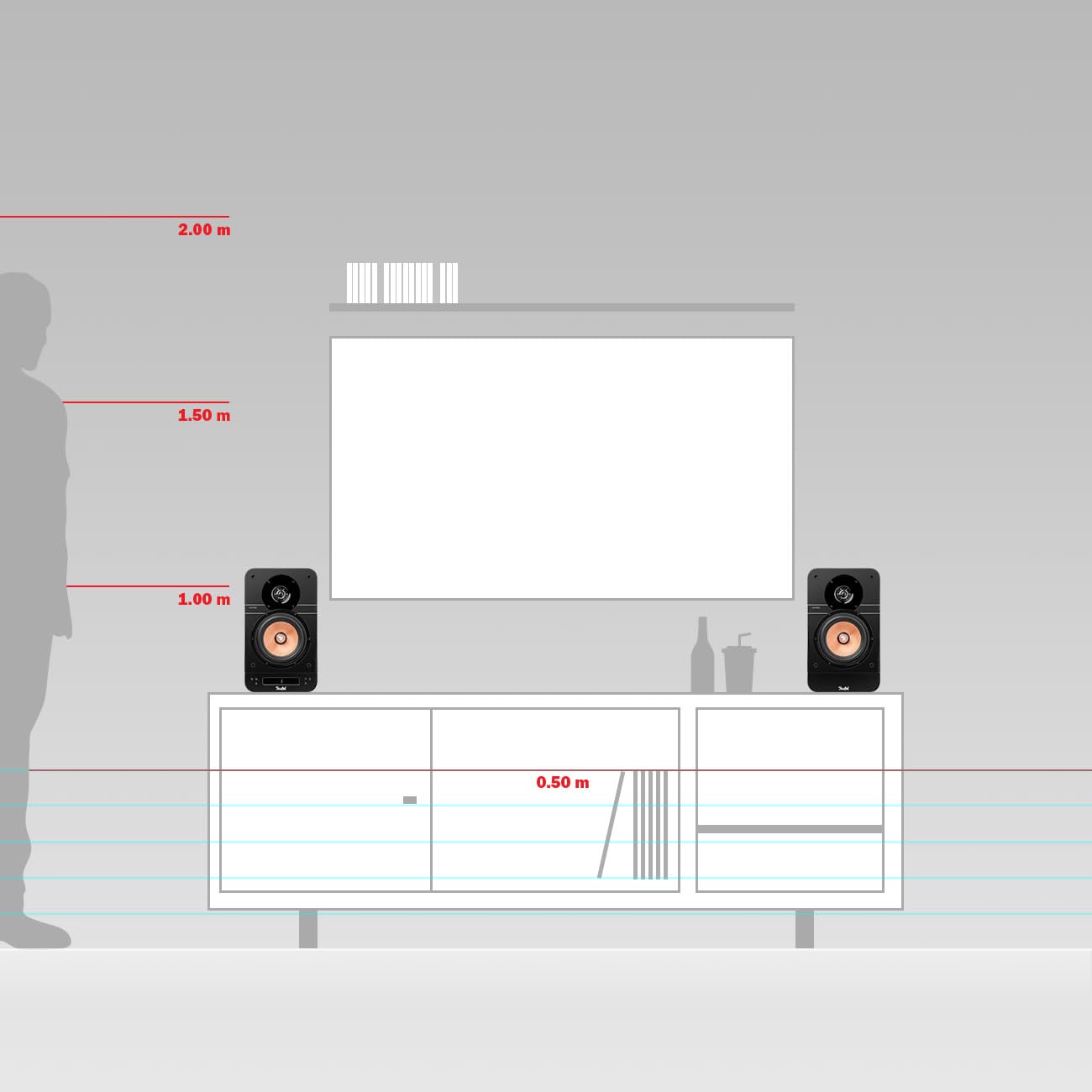 Teufel Ultima 25 Active Pareja de Altavoces Activos con Receptor AV Integrado: compatibles con el televisor (Black)
