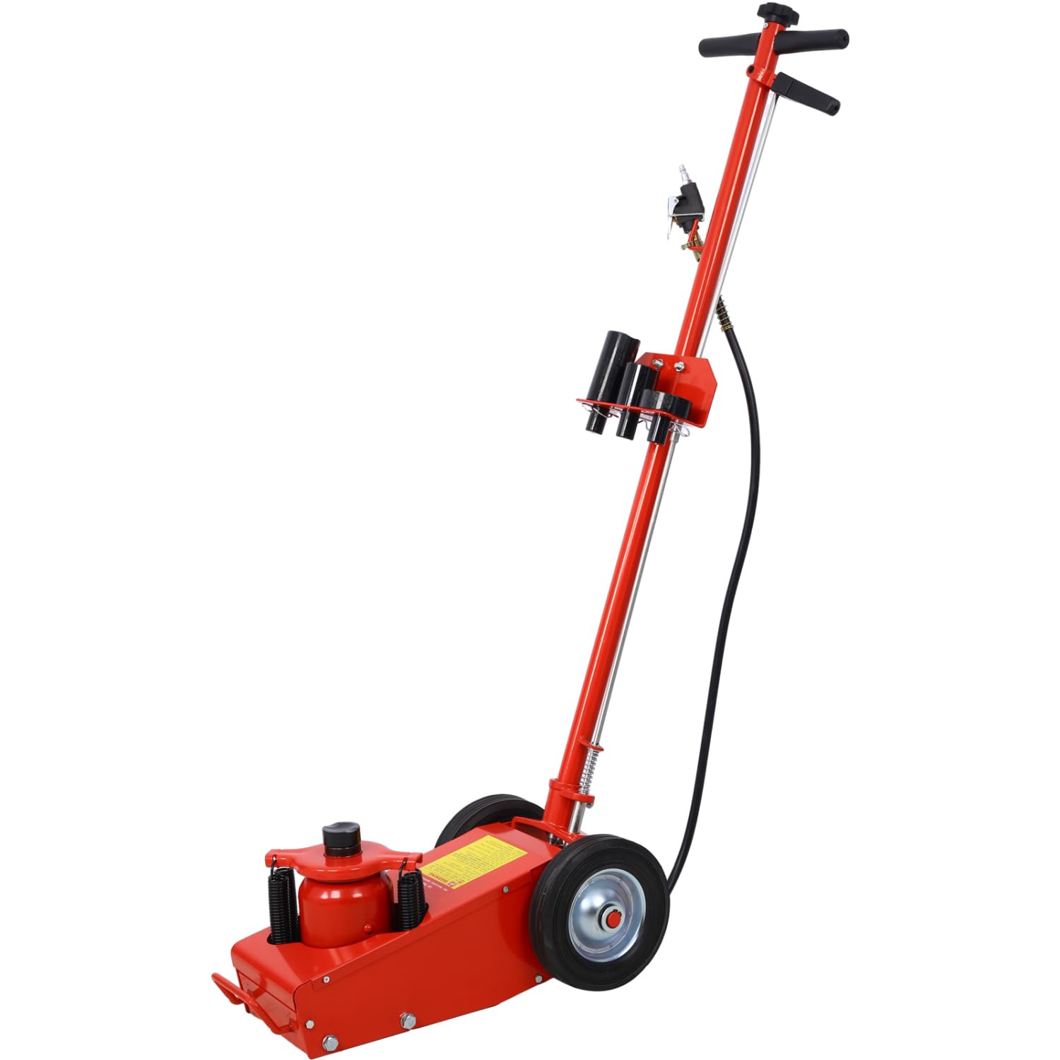 ZenithX 35 Ton Hydraulic Floor Jack Air-Operated Axle Bottle Jack with (4) Extension Saddle Set Built-in Wheels, Red