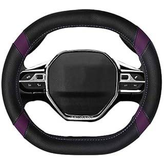 Mayco Bell Microfiber Leather Steering Wheel Cover for Peugeot 208, Black Purple