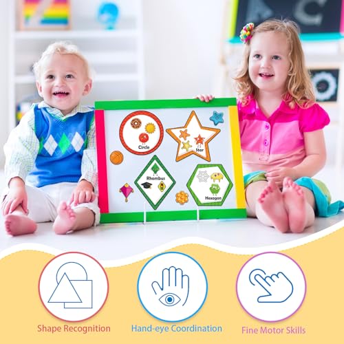 Blosssound 10 Set Magnetic Shape Sorting for Toddler Matching Games Magnet Sorting Mats 30 Everyday Objects Magnets Pieces Learning Toys for Child Learning Shape Game Preschool Classroom - Image 3
