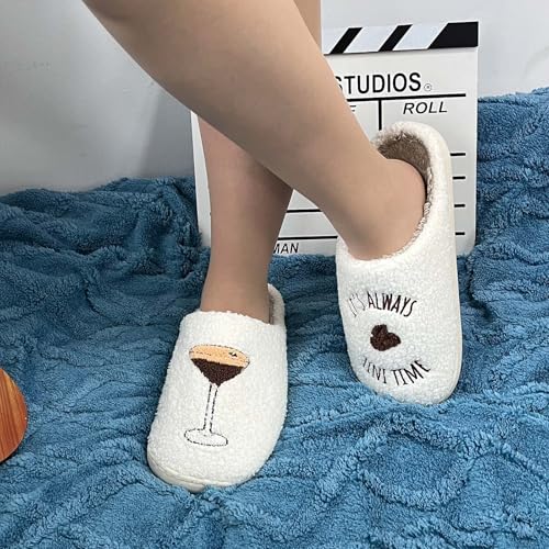 Image of Highland Cow Slippers for Women Plush Scottish Highland Cow Animal Slippers Warm Non Slip Home Indoor Slippers