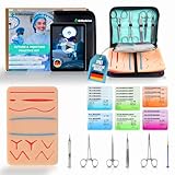 Dimedsion Chirurgisches Nahtset mit Venen und Freischnittbereich | Suture Practice Kit für das Üben von Nahttechniken, Nähset Medizin, Chirurgische Instrumente, Nahtset Übung Medizin, Suture Kit