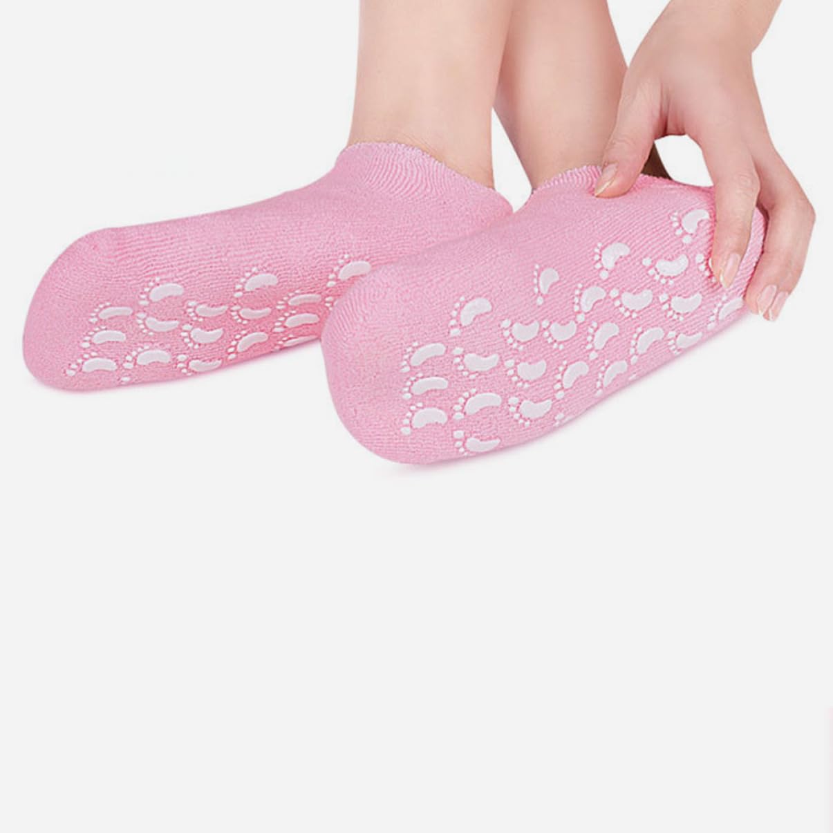 Calzini Idratanti Antiscivolo per Cura Piedi 3 Paia Cotone | Trattamento a Casa e Cera Calda, Poliuretano e Gel per Comfort, Aiuto Contro Secchezza e Ruvidità