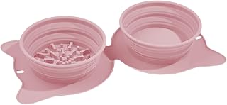 Setauoo Recipiente para Comida de Perro de Viaje, Bowl Plegable de Silicona para Alimentación Lenta Portátil, Accesorios para Mascotas De Senderismo, Campamento, Viajes En Coche Y Aventuras Al Aire