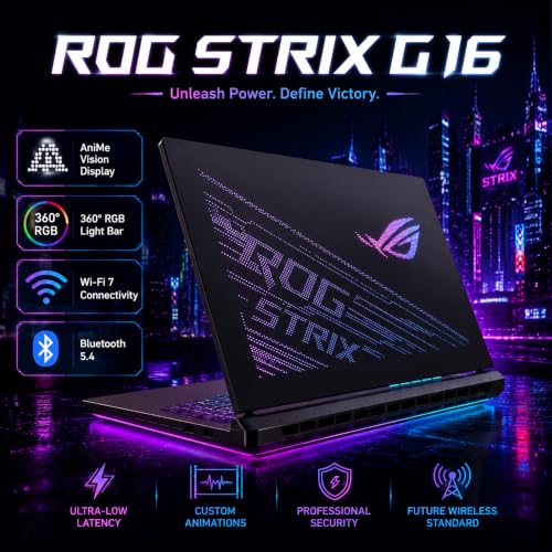 Image of ASUS ROG Strix G16 (2026) Gaming Laptop, 16 inch FHD+ 16:10 165Hz Display, Intel Core i7-14650HX, NVIDIA GeForce RTX 5050 GPU, 64GB DDR5 RAM, 2TB SSD, Wi-Fi 7, Win 11 Pro, Backlit Keyboard & Accessories