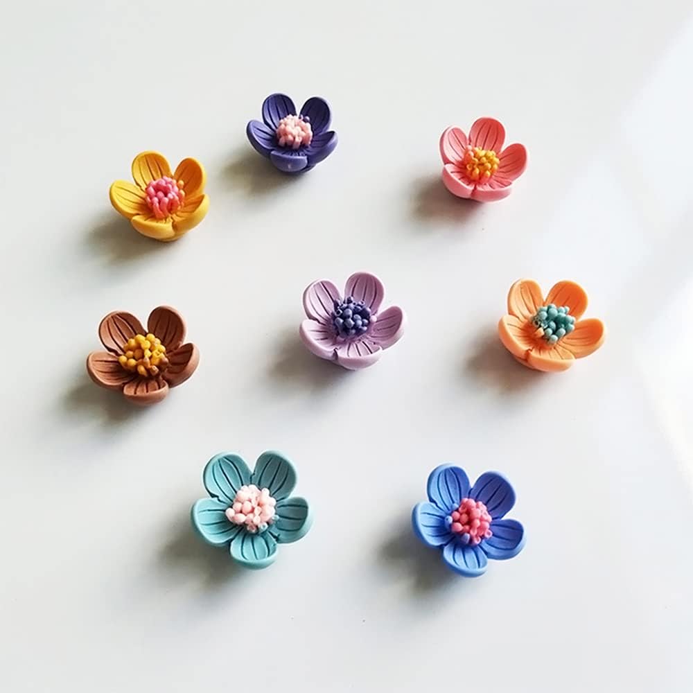 8 Piece Daisy Flower Refrigerator Magnets - Colorful Whiteboard Magnets for Office & Home Decoration