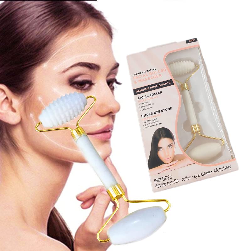 ANTOLE Jade Roller for Face 2 in 1 Kit Facial Massager Tool,Jade Stone Facial Roller Anti Aging,Face Beauty Set for Eye Anti-Wrinkle
