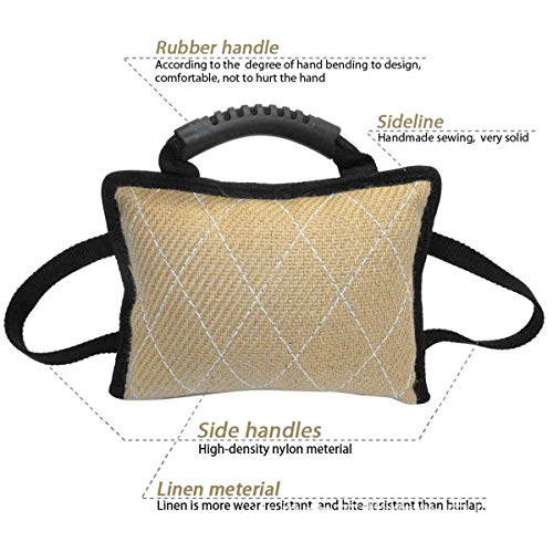 SOONHUA Beißkissen für Hunde mit 3 Griffen, Hundetraining, Zerrspielzeug für junge Hunde, zum Trainieren und Spielen