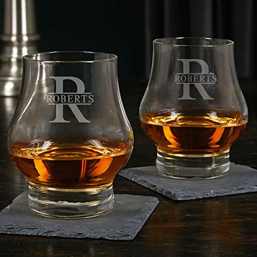 HomeWetBar Oakmont Etched Official Kentucky Bourbon Whiskey Taster Glasses, Set of 2
