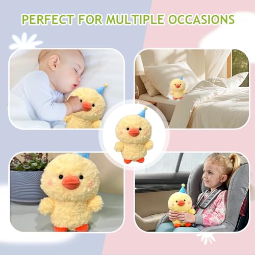 EduPlayte Süßes Tier Plüschen Spielzeug, Kuscheltier Samt Ente 25 cm, PlüSchtier Gans Spielzeug Einfache Dekoration Wurfkissen Stofftier, Flauschiger Stofftier zum Spielen，für Kinder und Baby