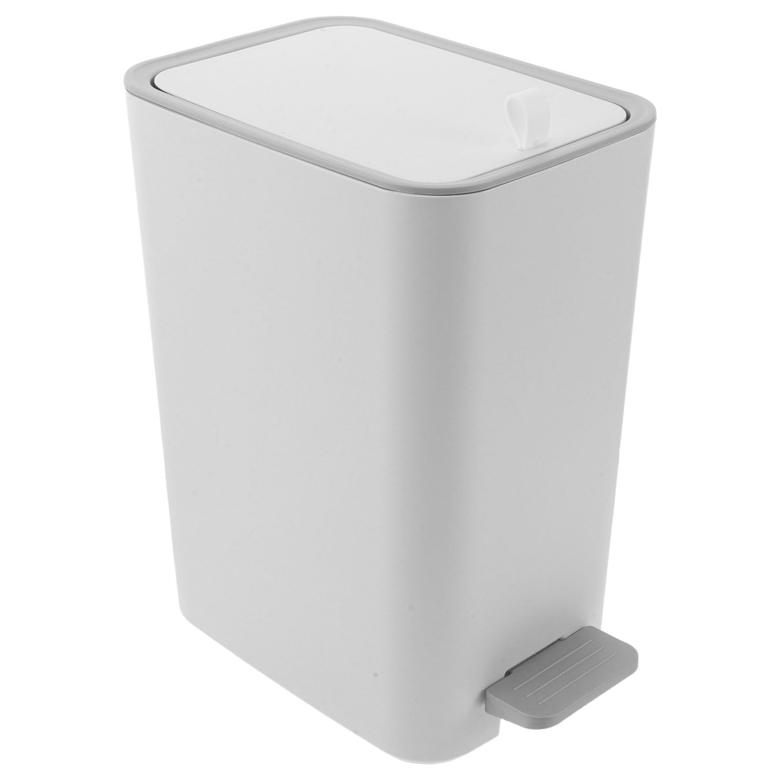 Toddmomy Cubo de basura pequeño con tapa, 2,1 galones, delgado, para baño.