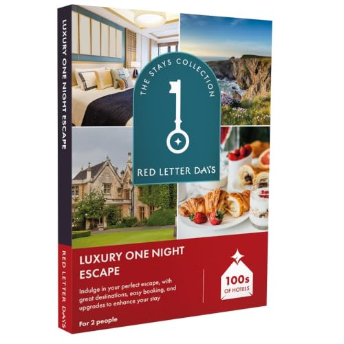 Image of Red Letter Days Luxury One Night Escape for Two - Choice of 100s of Premium UK and European Hotels, Boutique Stays, Countryside & Coastal Getaway, Hotel Stay Experience Voucher