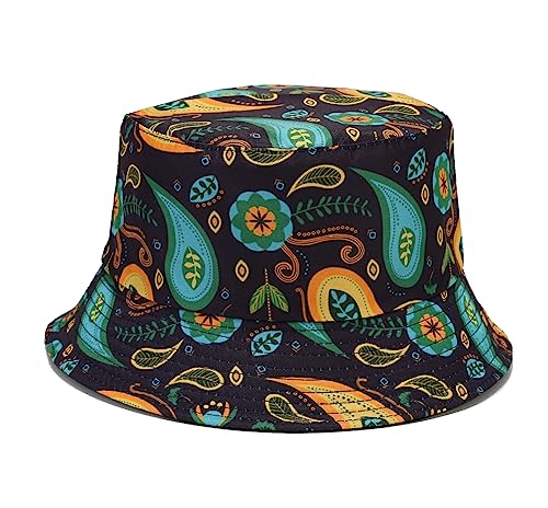 Image of Quanhaigou Bucket Hat for Men Women,Packable Reversible Printed Sun Hats,Fisherman Outdoor Summer Travel Hiking Beach Caps