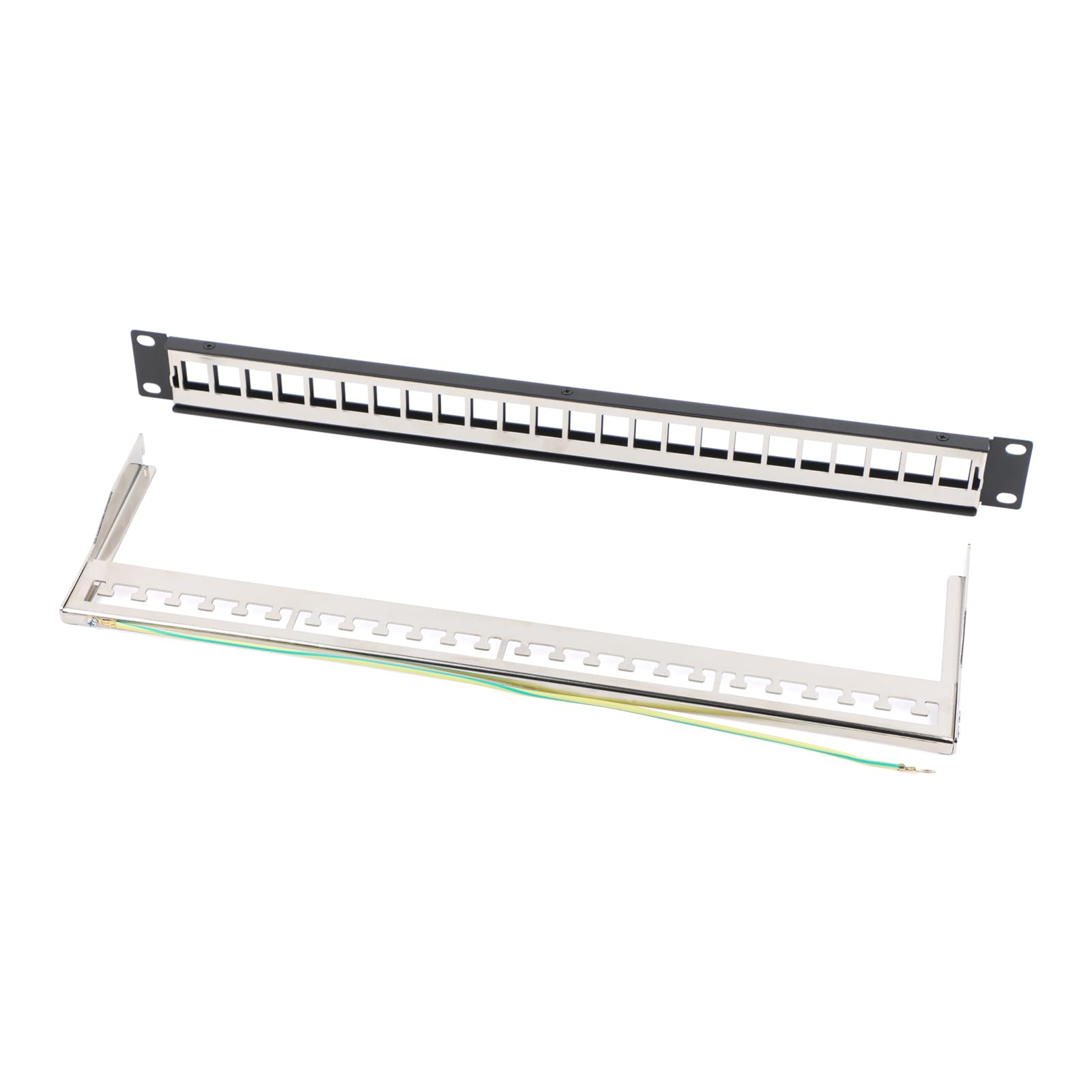 24 Port CAT6 Patchpanel Patchfeld 1 HE mit 12x RJ45 Keystone Jack Modul STP CAT6, 19 Zoll für Rack Montage, Kompatibel CAT6 CAT7 CAT8 Netzwerk Verlegekabel, Zinklegierung